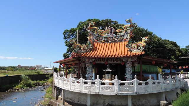 水口民主公王宮位於新庄村陳厝坑溪與大坑溪交會處下方